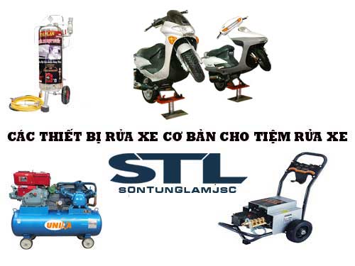 cac thiet bi cho tiem rua xe may