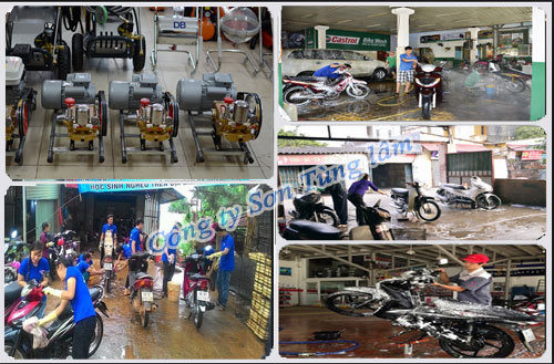 dong may rua xe duoc su dung pho bien tai cac cua hang rua xe may