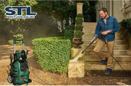 may rua xe bosch advanced aqt 160 chuyen ve sinh san vuon