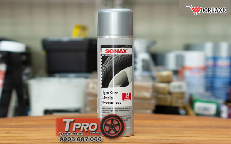 dung dich lam sach va bao duong lop vo xe sonax tyre care 435300